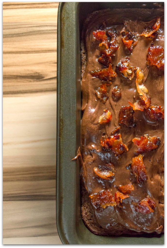 Candied bacon brownies? Yes, please! If you have not tried bacon and chocolate together, you are in for a treat! You know how salt and sweet pairs so well, right? The saltiness of the bacon and sweetness of the chocolate chips and chocolate buttercream in this easy recipe is to die for!