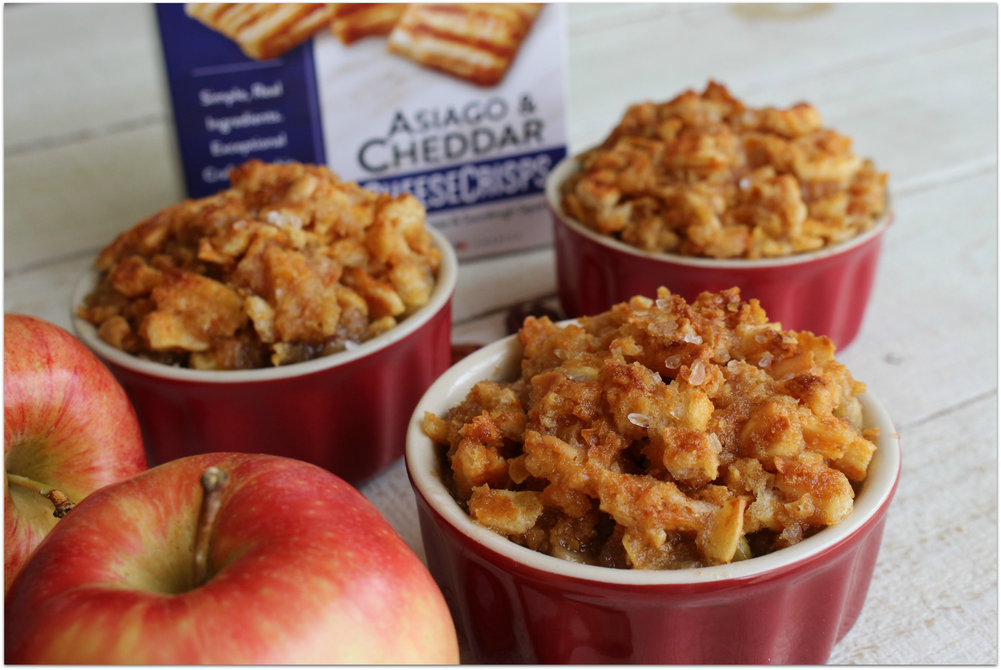 You are going to love this Crunchy Apple Crisp! When you're eating cooked apples, you have to have some crunch to go with the softness of the fruit, right?