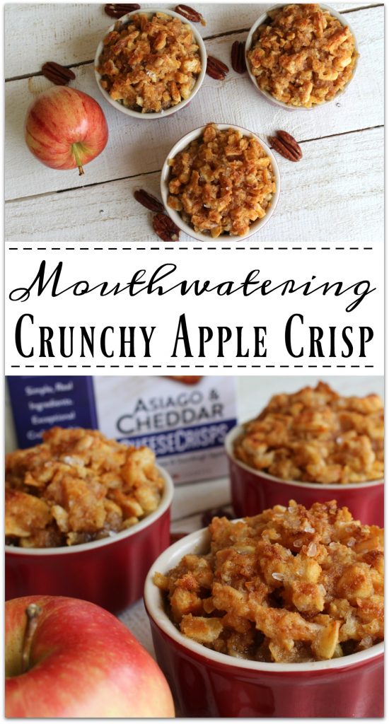 You are going to love this Crunchy Apple Crisp! When you're eating cooked apples, you have to have some crunch to go with the softness of the fruit