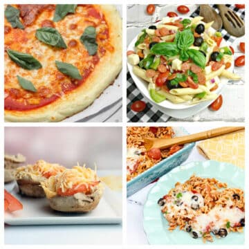 Collage of Weight Watchers pizza recipes.