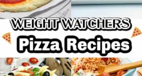 Weight Watchers pizza recipes in a collage for Pinterest.