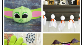 Pinterest image for crafts for kids for Halloween.
