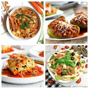 Collage of Weight Watchers Italian dishes.