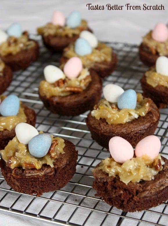Bird Nest Brownies with German Chocolate frosting.