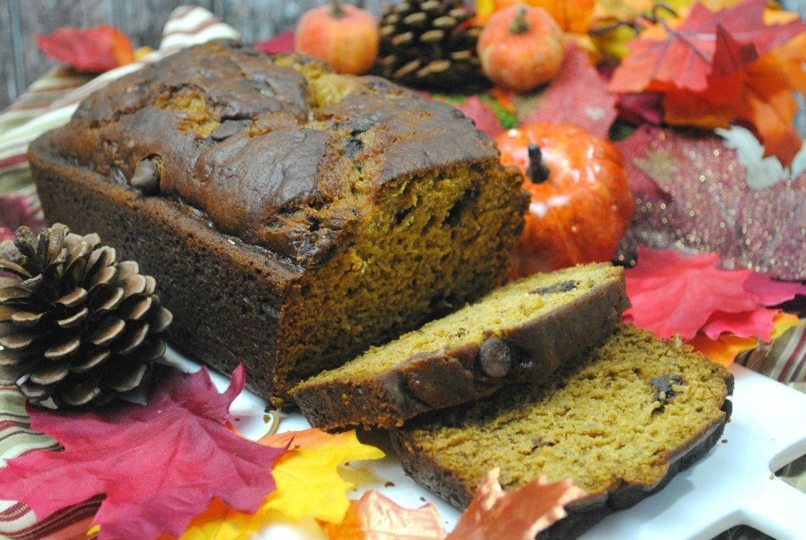 Pumpkin & Banana Chocolate Chip Bread