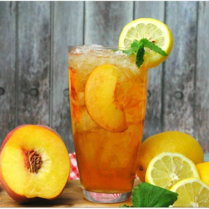 Spiked Peach Arnold Palmer Cocktail - Food Fun & Faraway Places