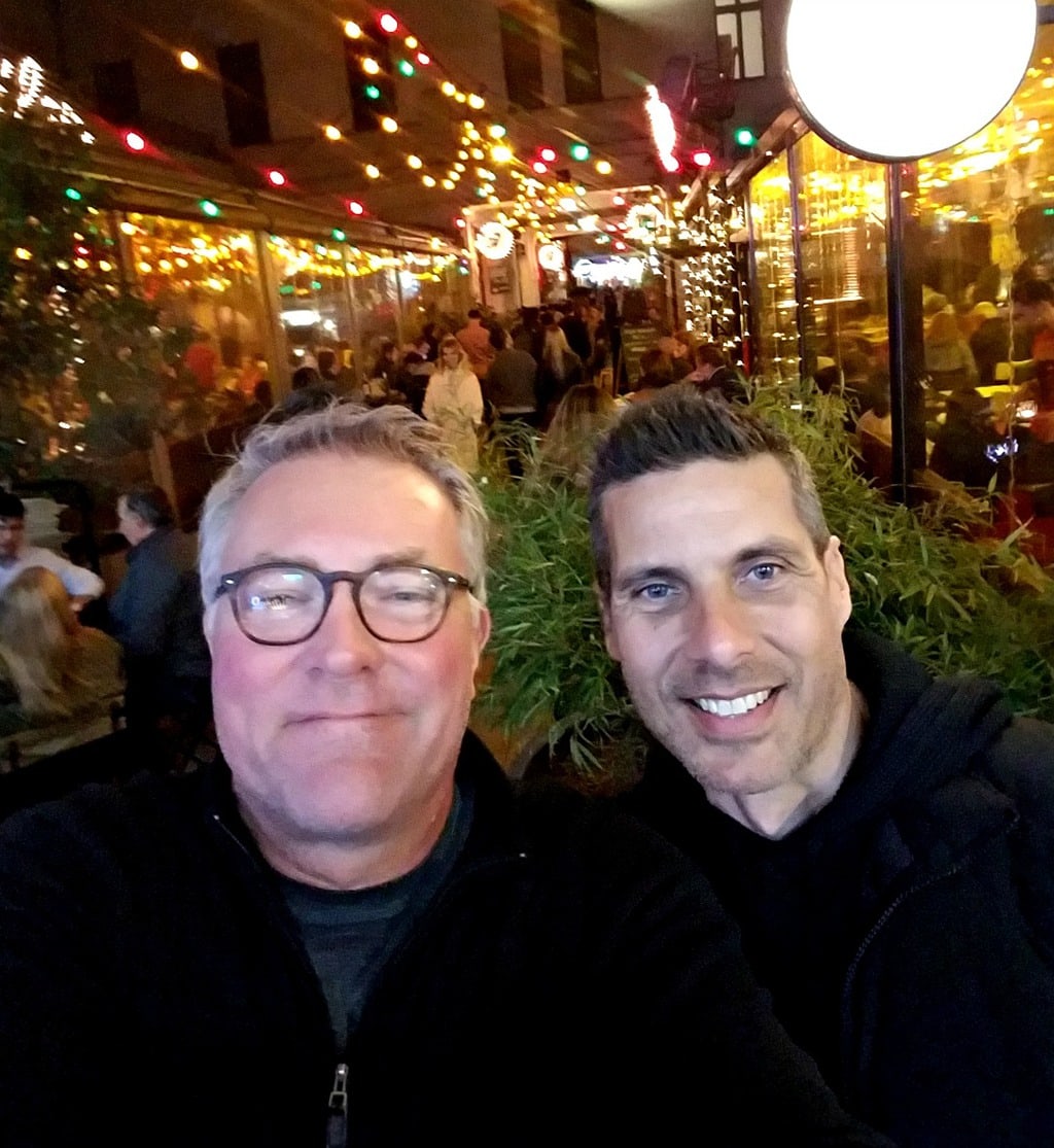 Two men at Ruin Bars in Budapest.