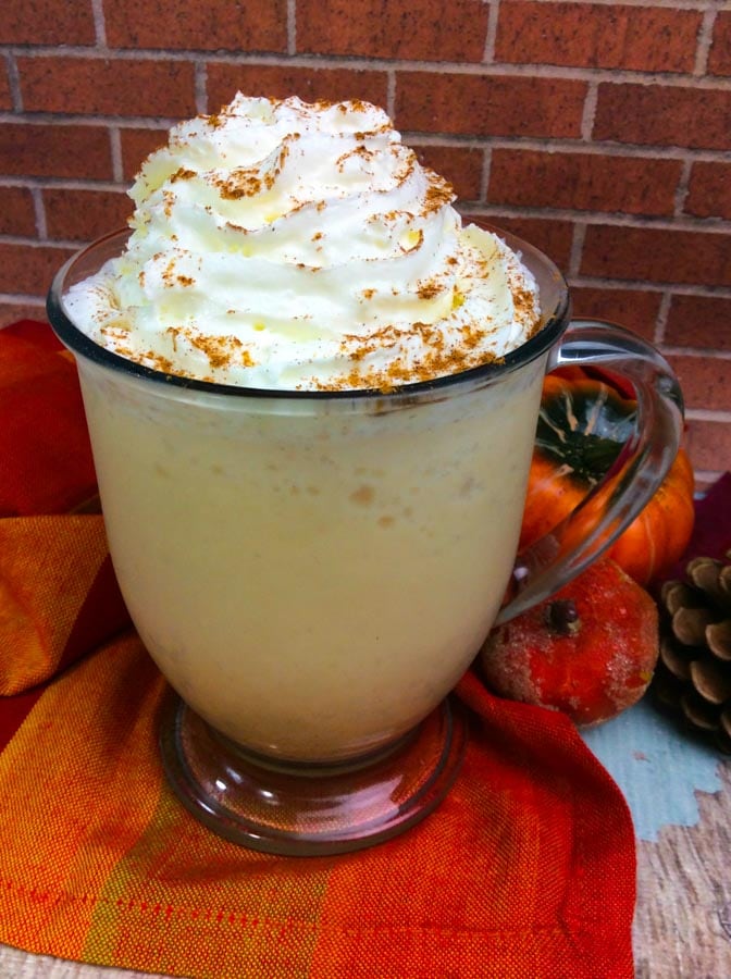 This Copycat Starbucks Pumpkin Cheesecake Frappuccino recipe is SO easy to make, you'll wonder why you never tried to figure it out before! 