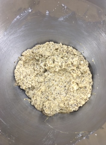 Coffee cookies batter in a bowl.