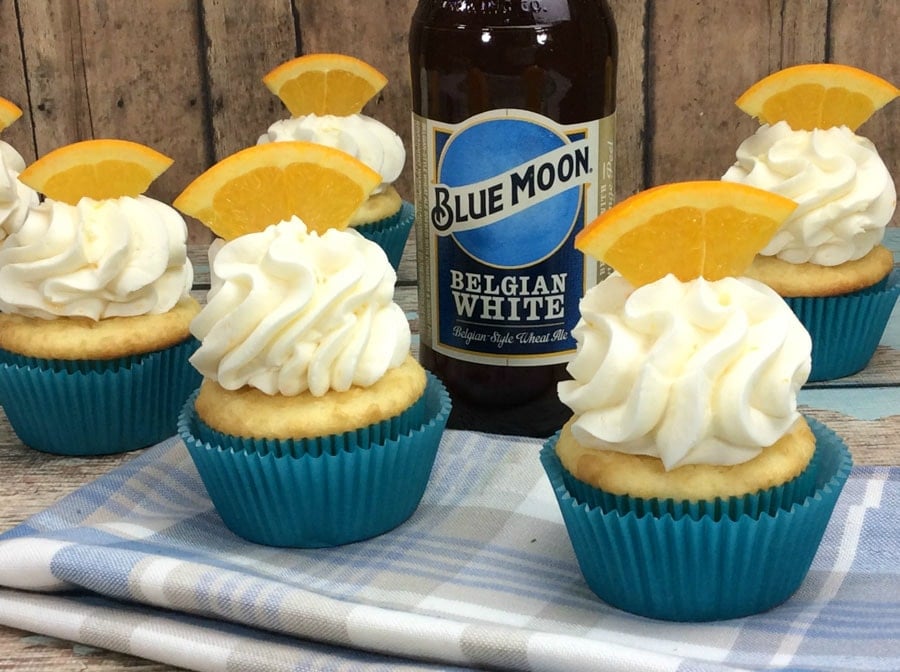 Delicious Blue Moon Boozy Cupcakes