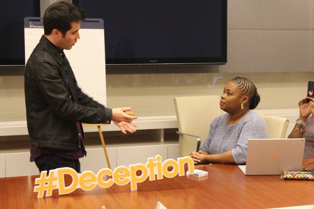 Chatting with Chris Fedak, Creator and Executive Producer of the new Deception TV show on ABC was pretty cool, but watching Co-Producer David Kwong show us how the magic really happens was absolutely fascinating.
