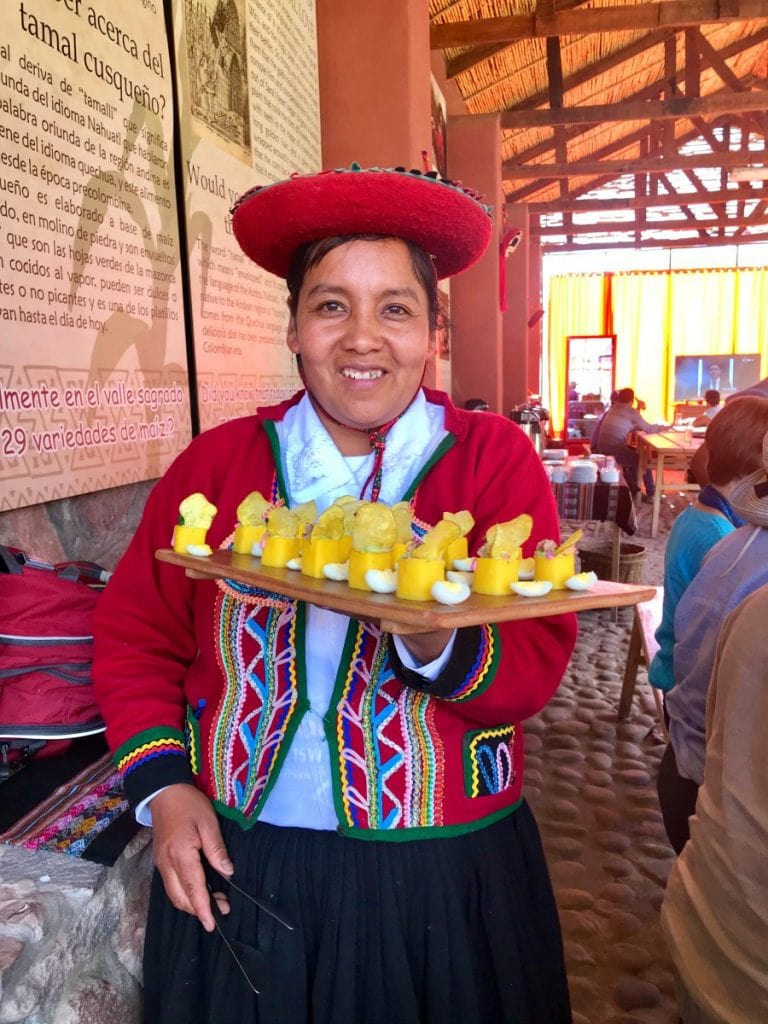 The traditional Peruvian Meal at Parwa Community Restaurant in Sacred Valley Peru was one of my favorite experiences on the G Adventures Tour of Peru.