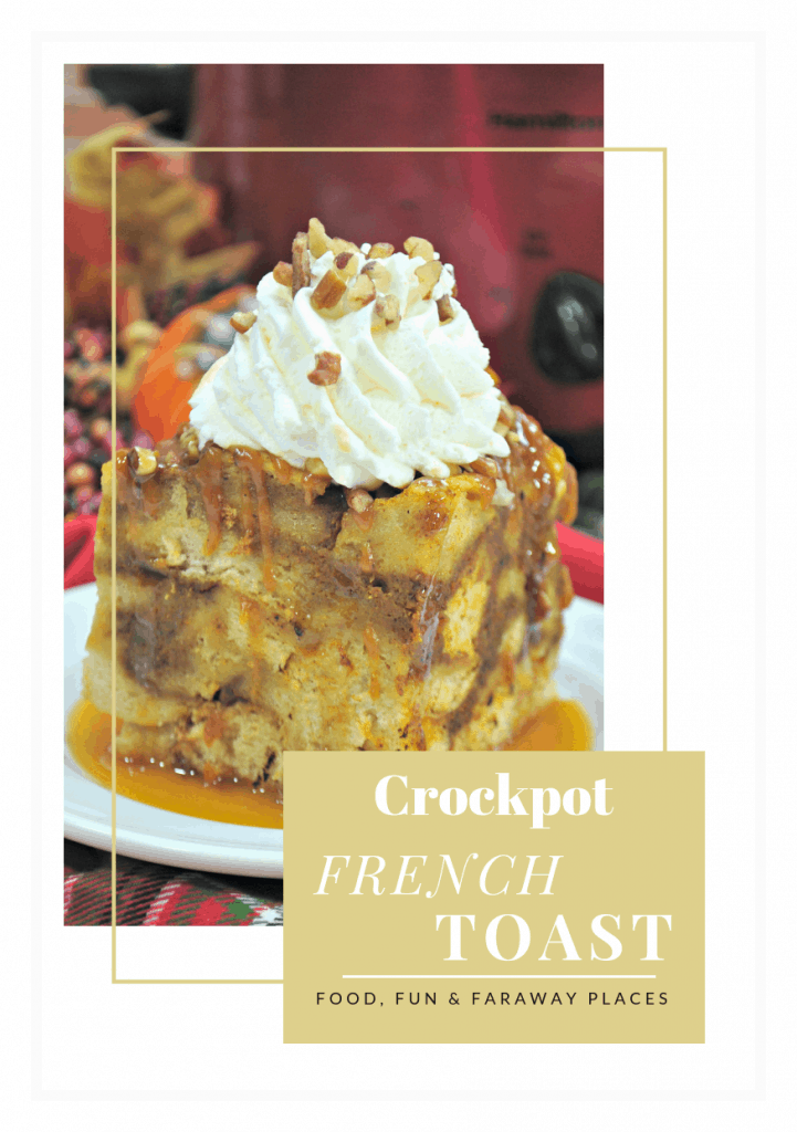 Pumpkin maple crockpot French toast is the perfect breakfast for busy school mornings. It's also a lifesaver when you have company visiting and want to spend time with them - not in the kitchen!