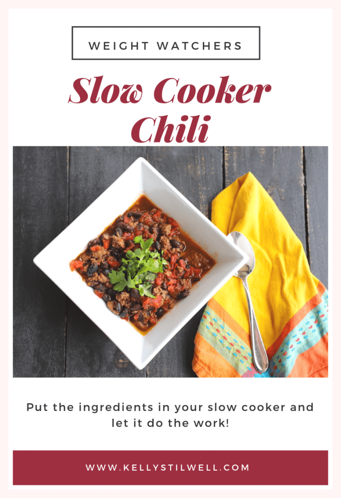 This Weight Watchers Slow Cooker chili is a perfect addition to your fix it and forget it recipe collection! Don't you love the feeling of putting everything in that slow cooker and letting it do the work for you?