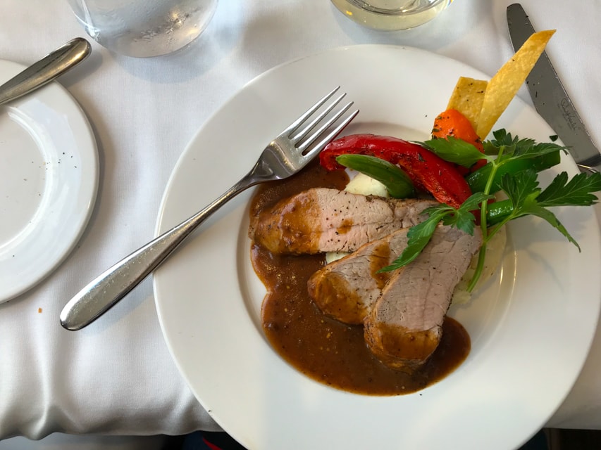 Dinner is always amazing on Rocky Mountaineer Canada!