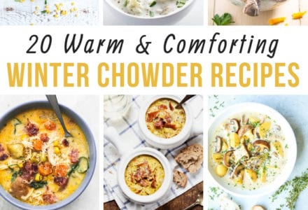 These hearty soup recipes will make your life easier and your family happy on a cold winter night. What could be more comforting than a bowl of soup? #Souprecipes #ChowderRecipes #Soup