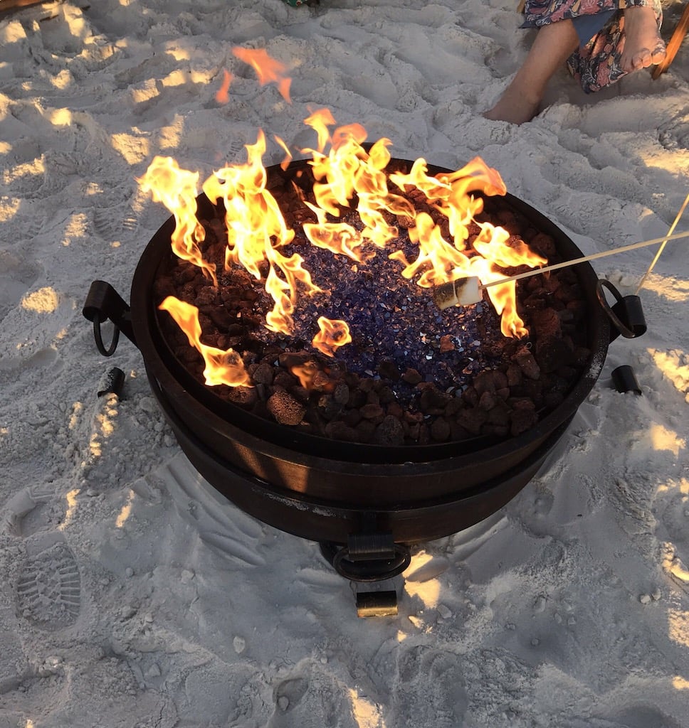 Bonfire on the beach in Panama City Beach, Florida.