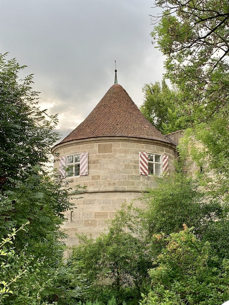 Dinkelsbühl is another of the medieval walled cities on the Romantic Road in Germany, and at the intersection of what were two important trade routes.