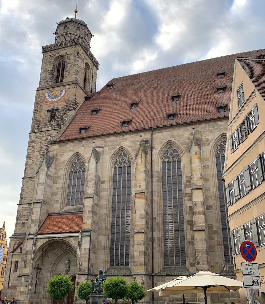 Dinkelsbühl is another of the medieval walled cities on the Romantic Road in Germany, and at the intersection of what were two important trade routes.