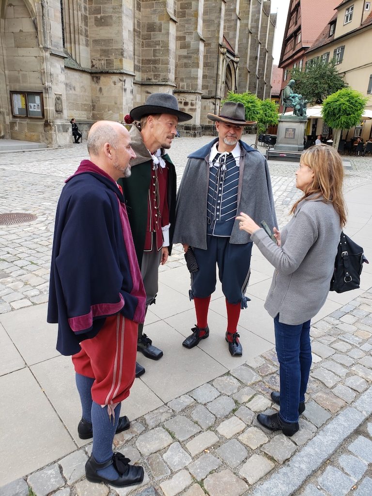 Dinkelsbühl is another of the medieval walled cities on the Romantic Road in Germany, and at the intersection of what were two important trade routes.