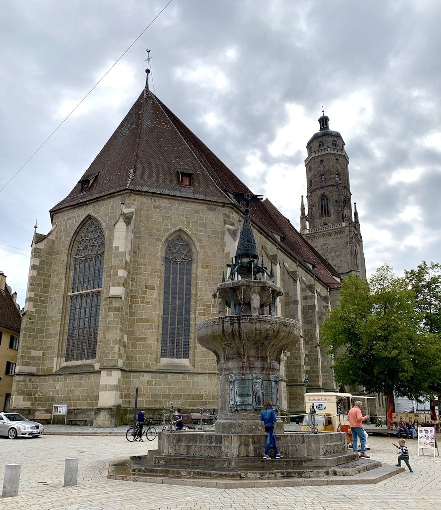 Nördlingen Germany is a walled city along the Romantic Road. The Daniel Tower is a must when visiting this beautiful city.