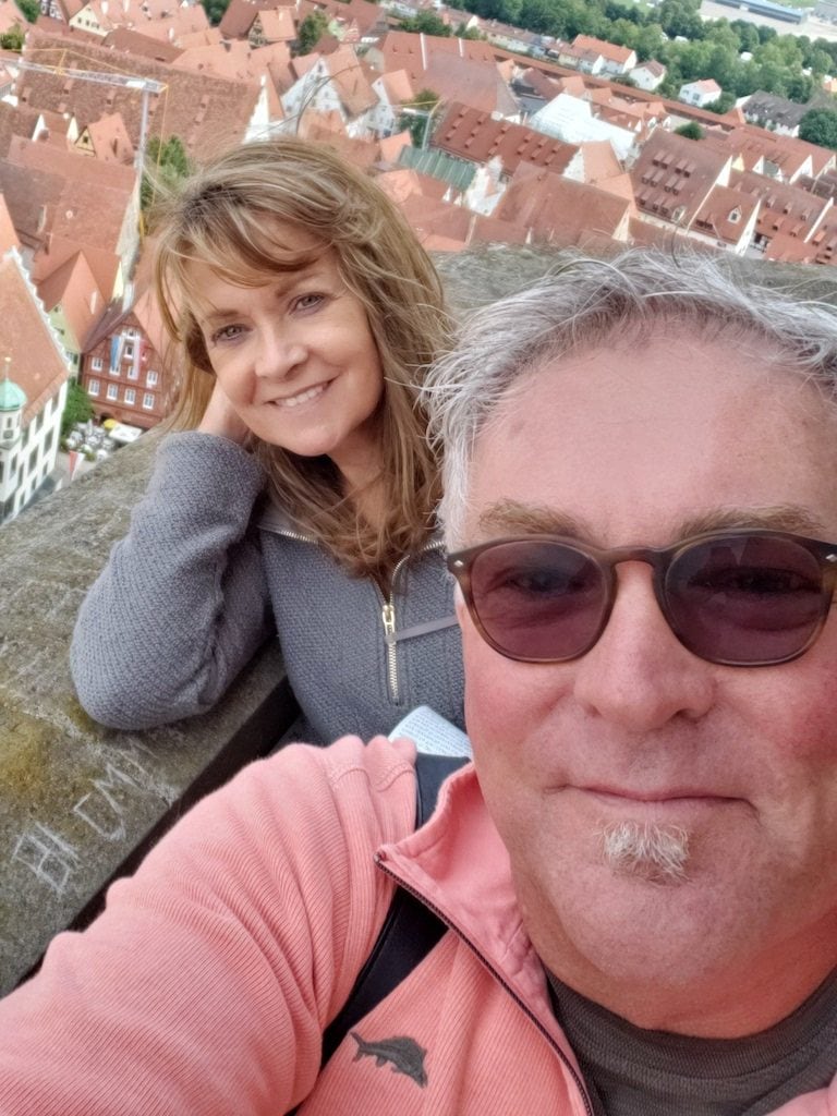 Nördlingen Germany is a walled city along the Romantic Road. The Daniel Tower is a must when visiting this beautiful city.