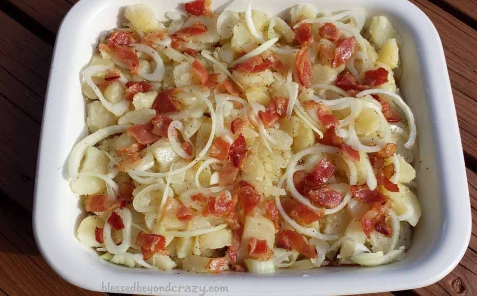 potato salad on white plate