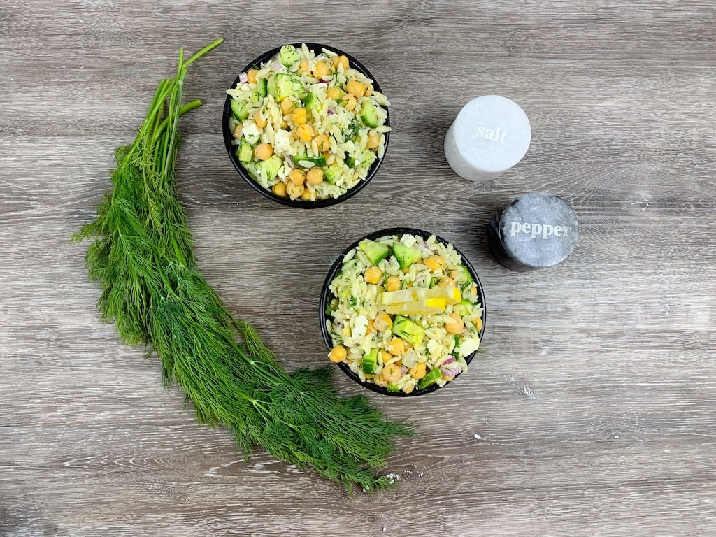 This Greek orzo salad is delicious and super easy to prepare. When you're wondering what to serve with a steak, baked chicken, or seafood, this is the perfect side dish.