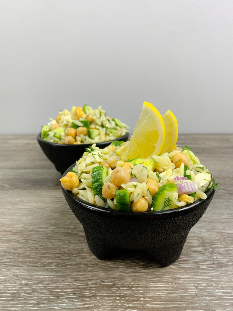 This Greek orzo salad is delicious and super easy to prepare. When you're wondering what to serve with a steak, baked chicken, or seafood, this is the perfect side dish.