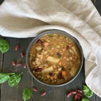 This Italian Bean soup can be made mostly with items you probably have in your pantry.