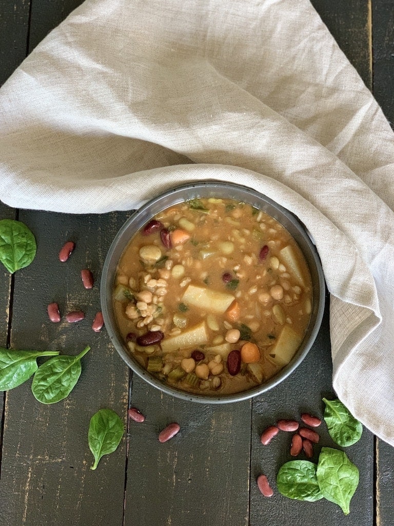 This Italian Bean soup can be made mostly with items you probably have in your pantry.