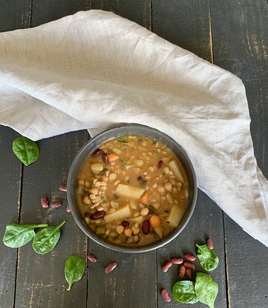 This Italian Bean soup can be made mostly with items you probably have in your pantry.