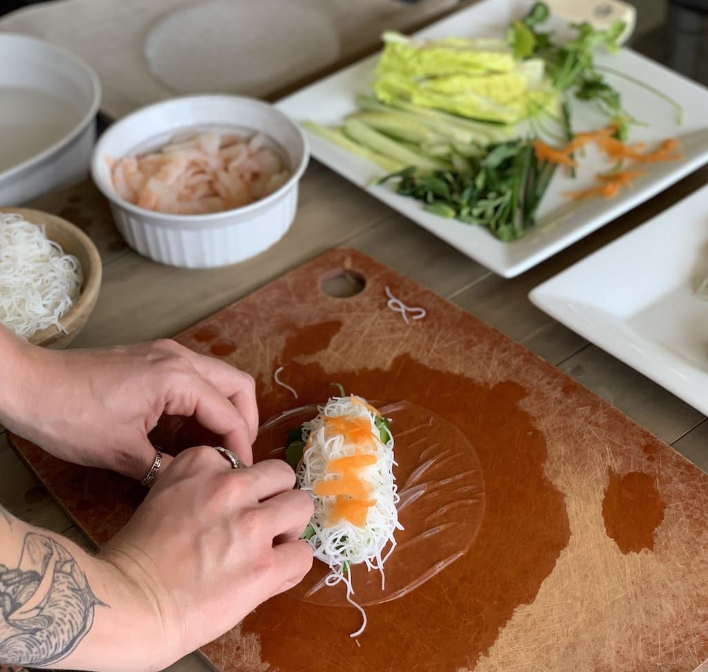 I learned to make Vietnamese shrimp summer rolls when I was in Vietnam last year with Holland America on a 20 day Southeast Asia cruise. It was a magical experience to say the least!