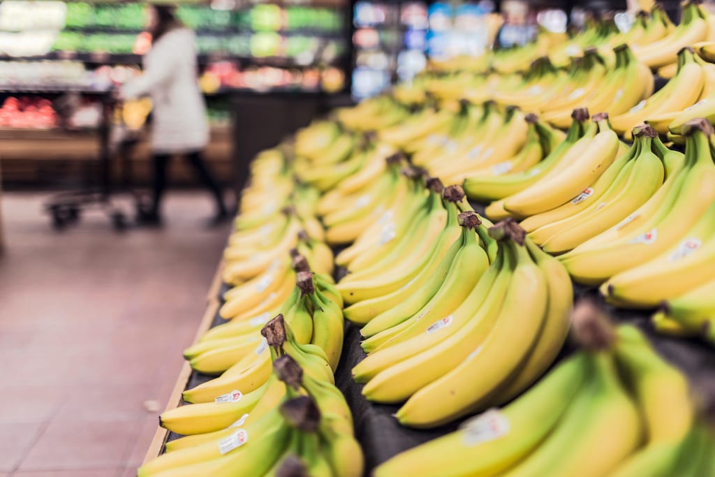 Bananas in grocery store.
