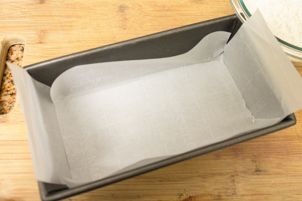 loaf pan with parchment paper