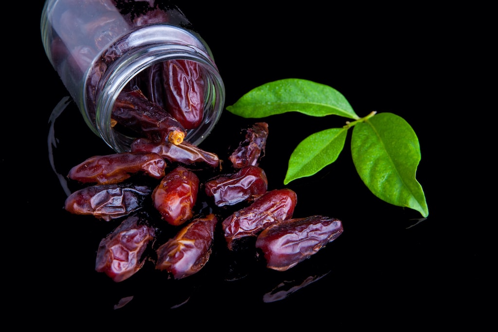 Dried dates in jar