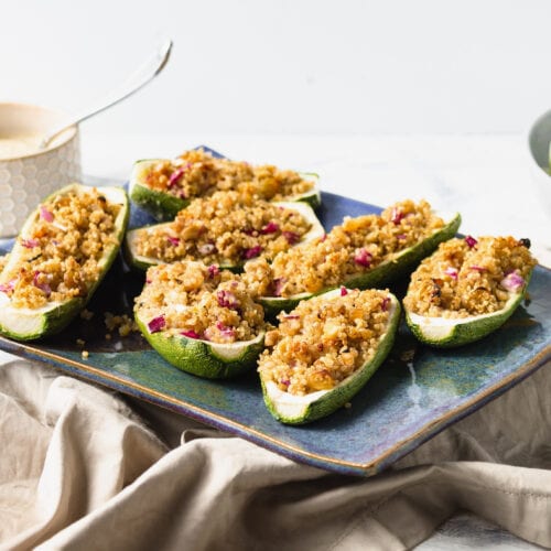 vegan stuffed zucchini