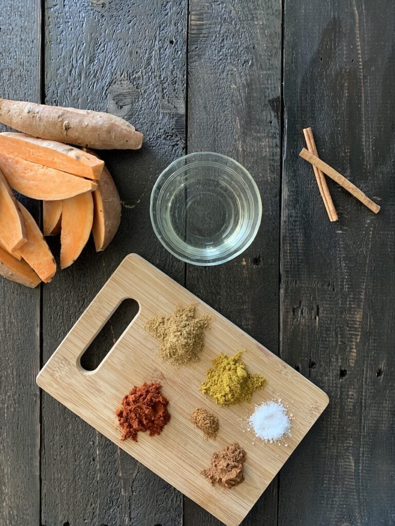spices on cutting board
