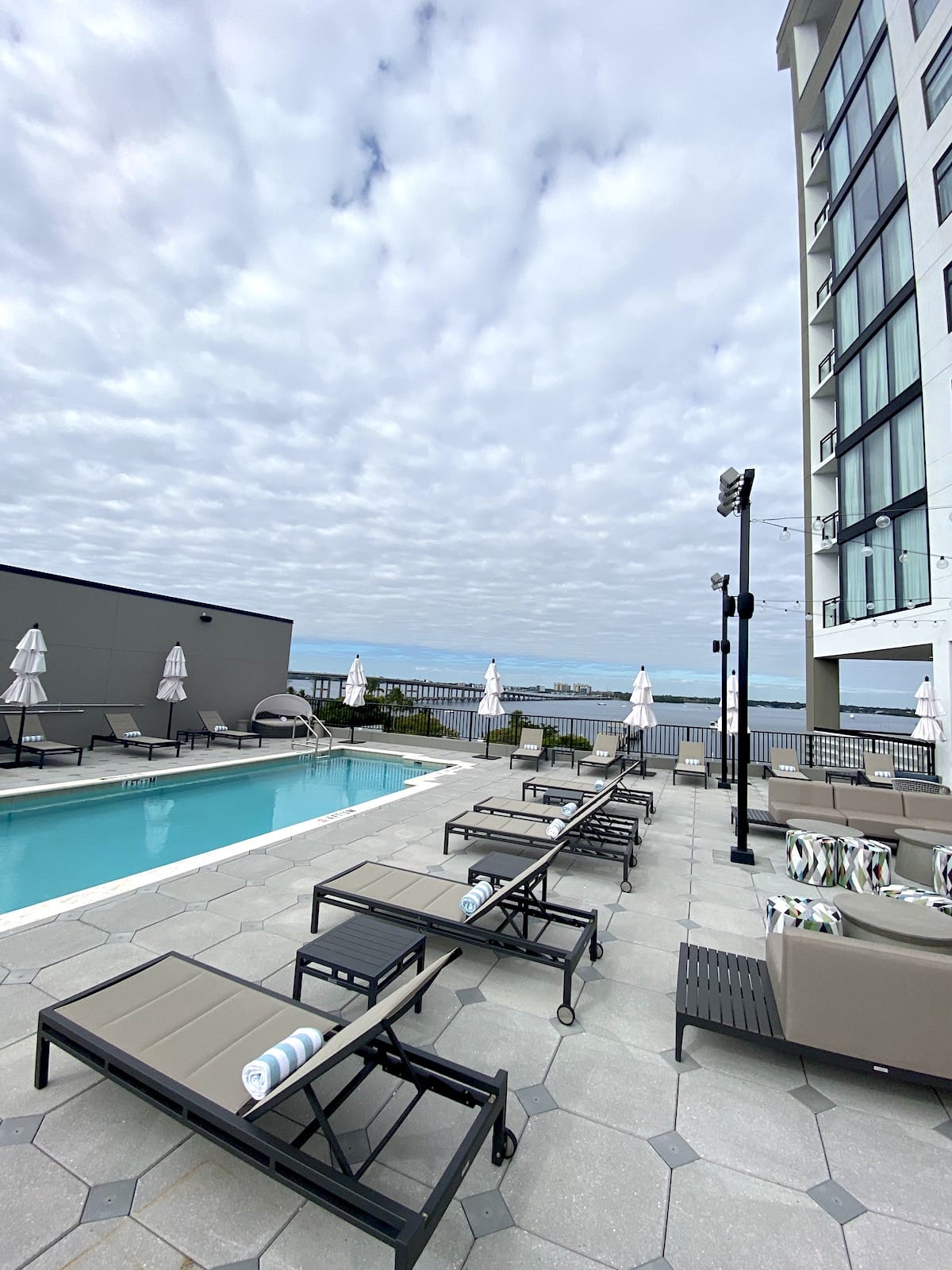 The Luminary swimming pool is on the roof.