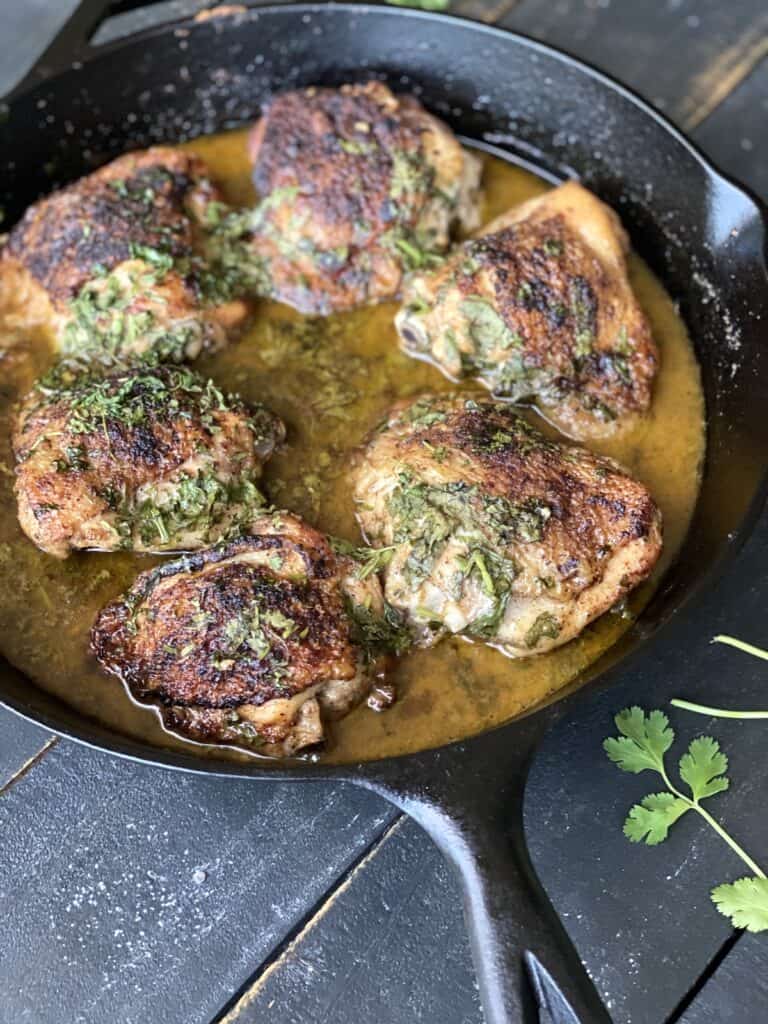 Cast Iron Chicken Thighs with Citrus & Cilantro Food Fun & Faraway Places