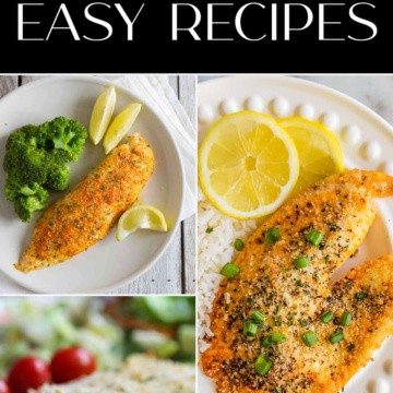 Easy baked tilapia recipes for Pinterest image.