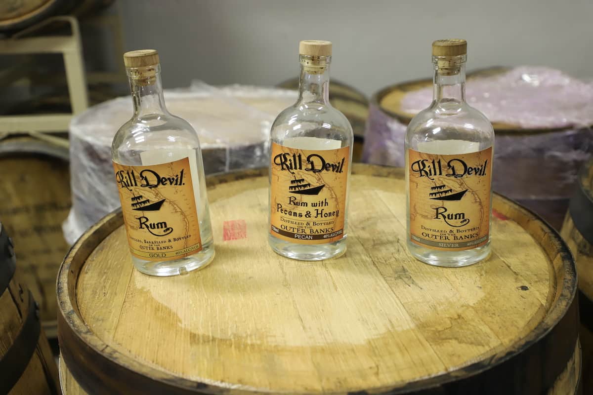 Rum bottles from Outer Banks Distilling.