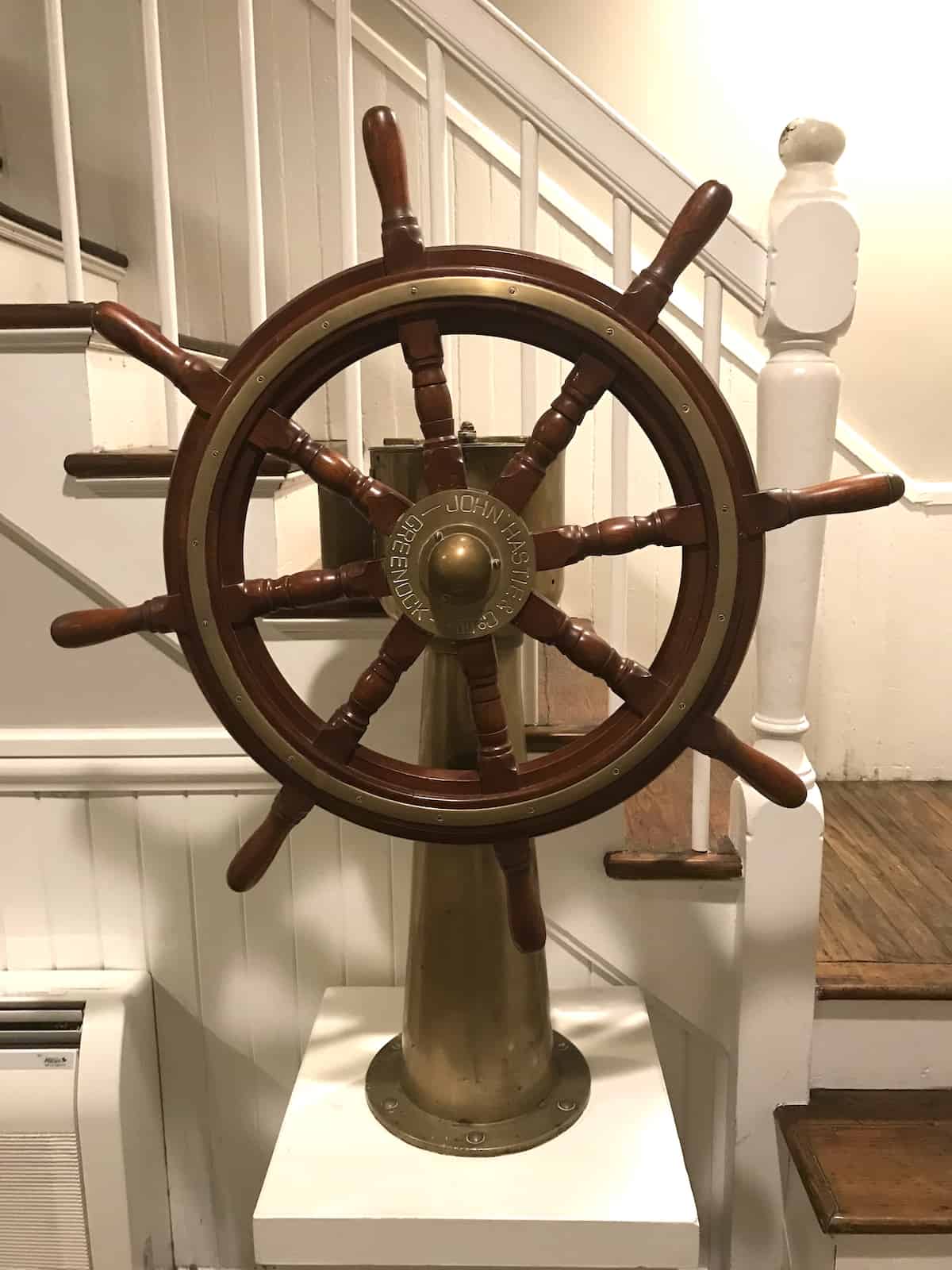 Antique helm or steering wheel from ship.