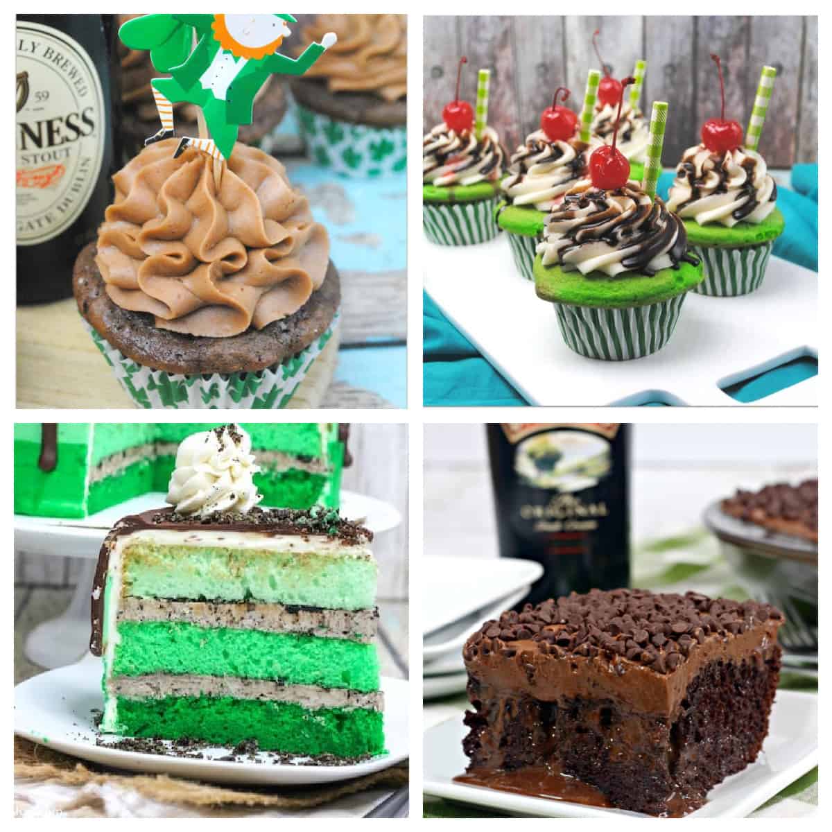 Irish dessert recipes in a collage.