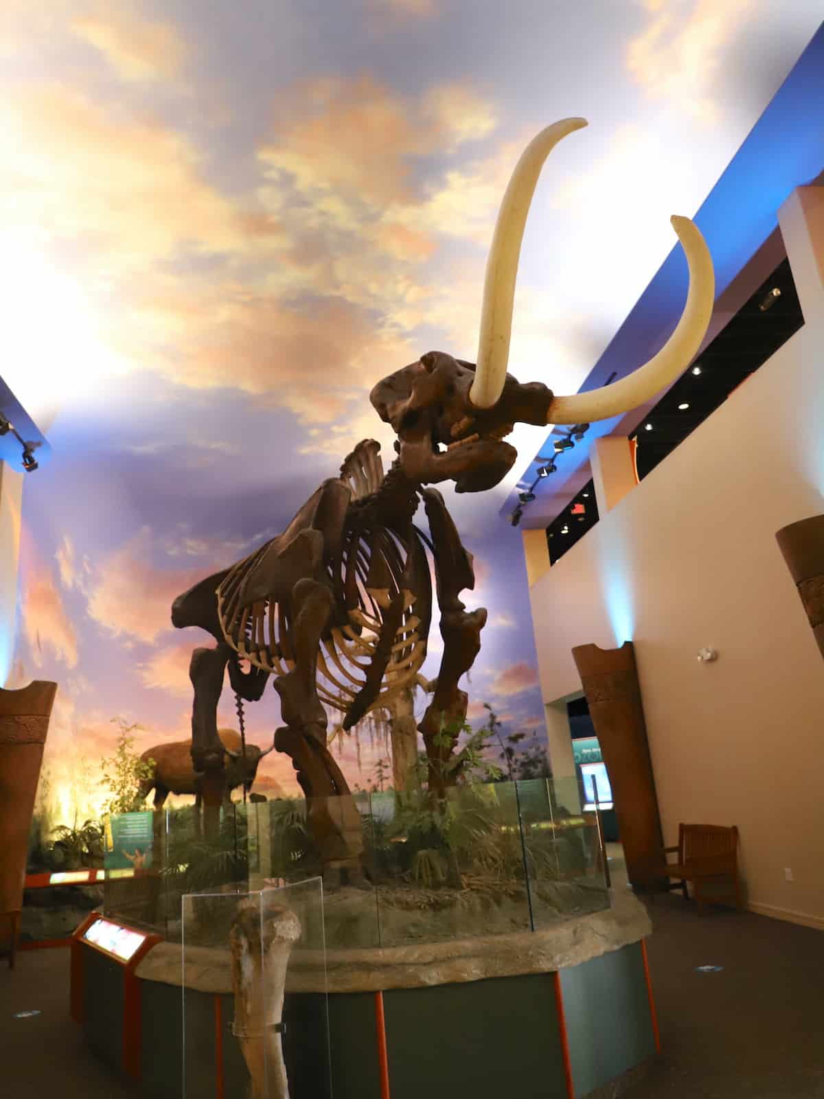 Skeleton at the entrance of Bishop Planetarium and Museum.