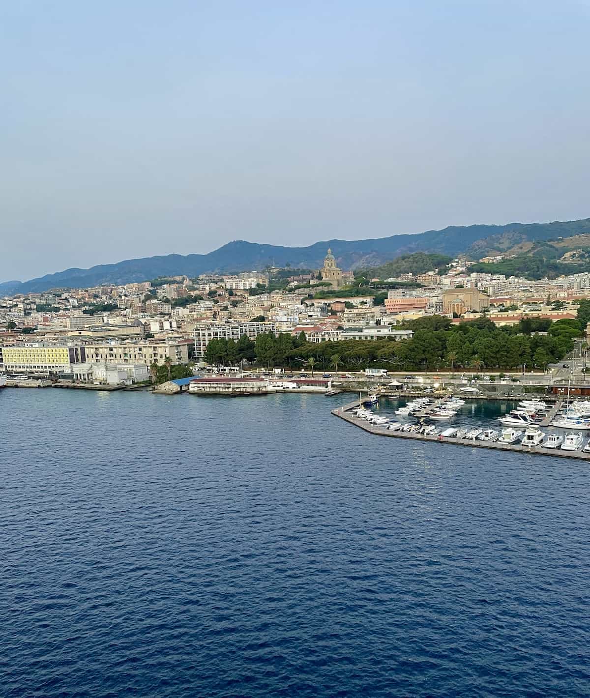 View of Messina Italy from a cruise ship.