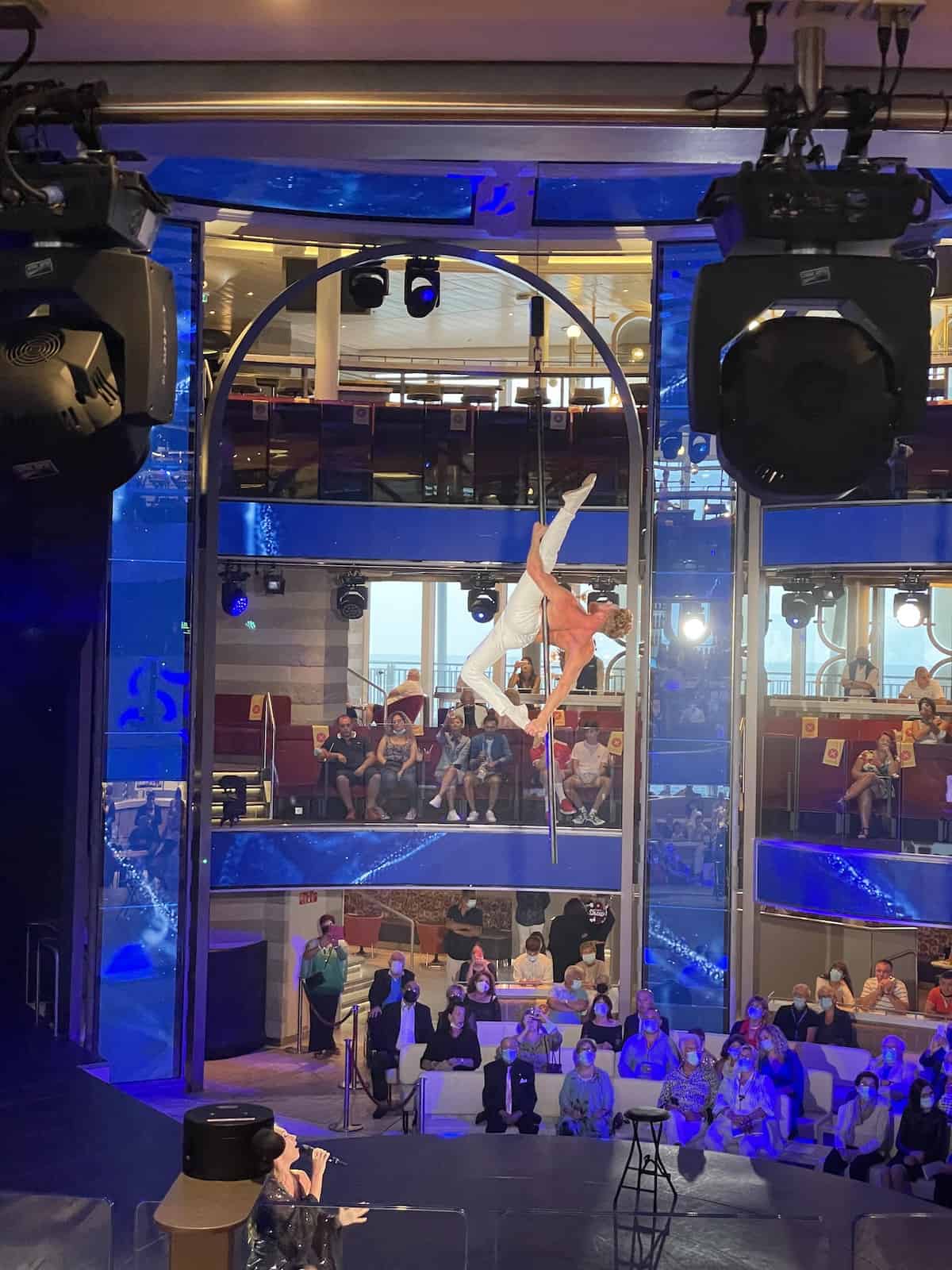 Acrobatics on Costa Smeralda Cruise Ship.