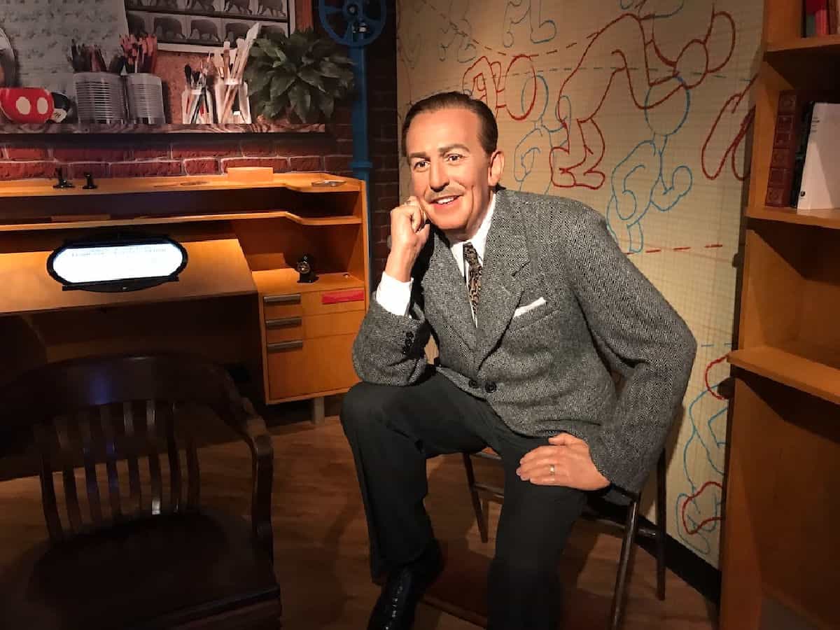 Wax sculpture of Walt Disney.