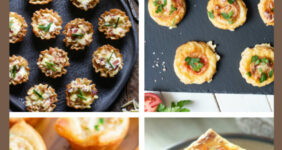 4 savory tarts in a collage for Pinterest.