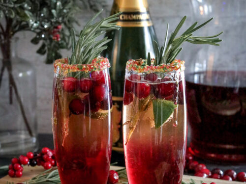 Fresh Cranberry Prosecco Mimosa - Amee's Savory Dish